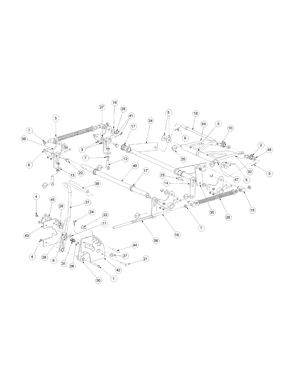 Lift Assembly Diagram and Parts List for M60-KW 53CB5D8X750-25-HP-OHV Cub Cadet Lawn Tractor